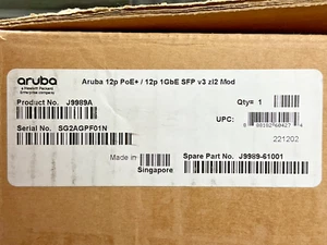 HPE Aruba 12 port Gigabit PoE+ Expansion Module 5406 J9989A ✅❤️️✅❤️️ SEALED! - Picture 1 of 9