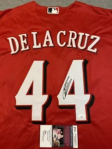 CINCINNATI REDS- ELLY DE LA CRUZ AUTOGRAFO #44 MAGLIA NIKE ALTERNATIVA JSA AS72874 - Foto 1 di 5
