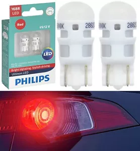 Philips Ultinon LED Light 168 Red Two Bulb Rear Side Marker Parking Replacement - Picture 1 of 12