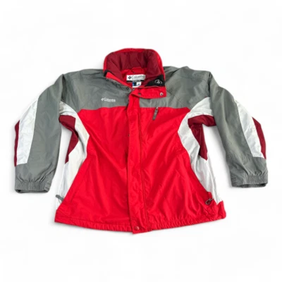 Columbia Jacket Adult LARGE Red White Gray Core Interchange Parka Hood Gorpcore - Image 1 of 4
