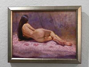 Anatoliy Demenko (Ukraine 1943-) Original "Aktstudie" 13" Höhe x 17" Breite in Museen - Bild 1 von 10