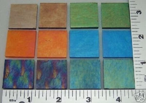 12-1""x 1"" PAQUETE DE MUESTRA DE COLORES MEZCLA DE CUADRADOS FUSIBLES DE VIDRIO DE 3MM DE ESPESOR - Imagen 1 de 1