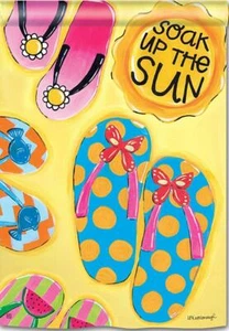 Soak Up the Sun Flip Flops Large Flag - Picture 1 of 1
