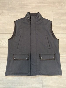 Roots Canada Adult X-Large Outdoor Hooded Vest Men's XL Gray Brown Trim Casual  - Picture 1 of 12