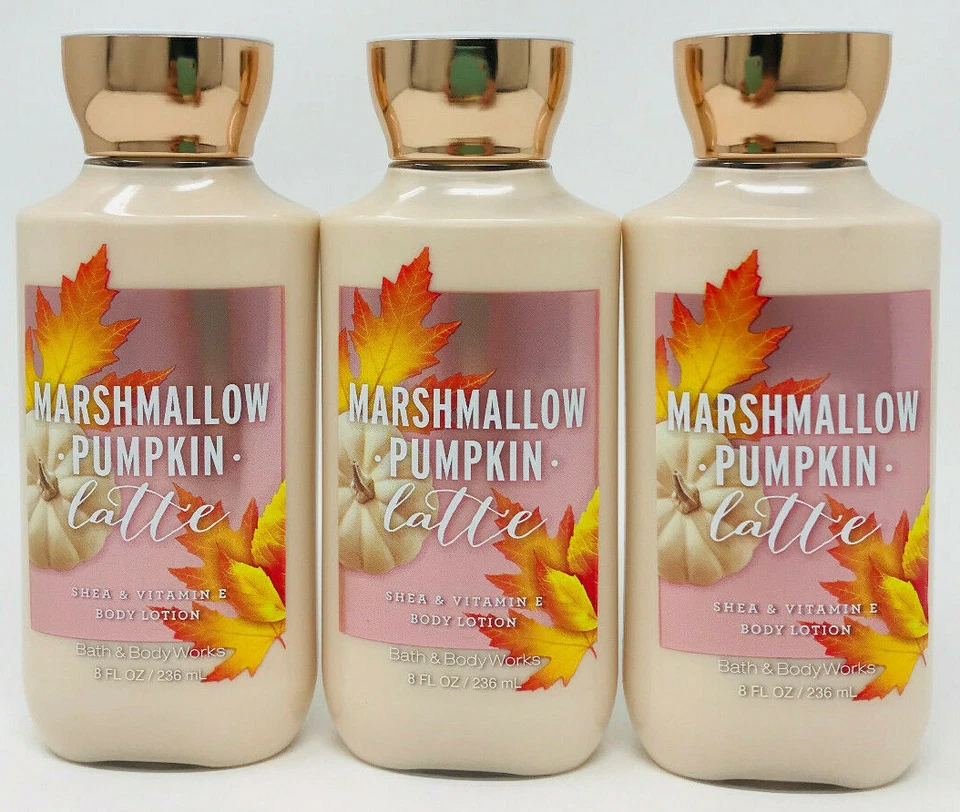 3 MARSHMALLOW CALABAZA CAFÉ CON LECHE BAÑO Y TRABAJO CORPORAL LOCIÓN CORPORAL CREMA KARITÉ 8 OZ EA  Foto 1 de 1