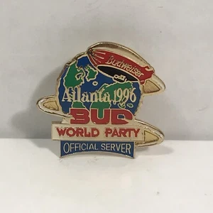 Olympic Lapel Pin Bud World Party Official Server Atlanta 1996 Budweiser Vintage - Picture 1 of 5