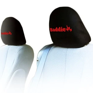 Nuevo par de cubiertas de reposacabezas para asiento de auto camión con logotipo de Baddie hechas en EE. UU. - Imagen 1 de 8