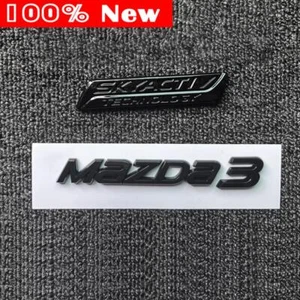 2pcs Set SKYACTIV TECHNOLOGY & 3 Rear Trunk Emblem Badge Gloss Black For Axela - Picture 1 of 4