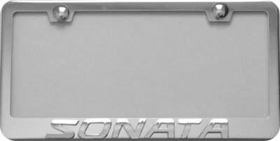 Marco de licencia de acero inoxidable brillante Hyundai Sonata 3D Script Foto 1 de 2