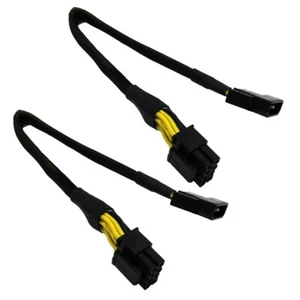 2 Pcs LP4 Molex Male to CPU 8 Pin (4+4) EPS-12V Adapter Converter Sleeved Cp - Picture 1 of 6