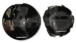 APRILIA RSV4 + TUONO 09-16 2 x CARBON KUPPLUNGSDECKEL LIMADECKEL ENGINE CARBONE - Picture 1 of 2