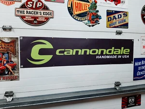 CLASSIC 50 X 12 INCH CANNONDALE BICYCLE BANNER SIGN - Picture 1 of 1