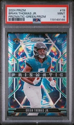 2024 BRIAN THOMAS JR ROOKIE PRIZMATIC PSA 9 PRIZM RC #19 - Image 1 of 2