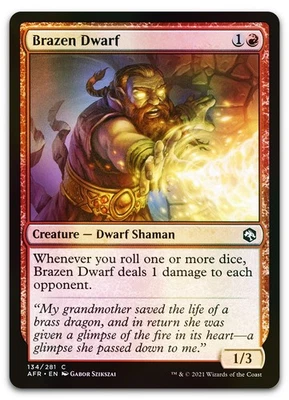 Brazen Dwarf #134 (Foil) (NM) Forgotten Realms AFR Magic MTG - Image 1 of 2