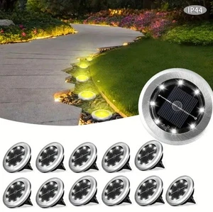 Kit 4 pz Luci Solari da Giardino a LED RGB – Montaggio a Incasso, Ricarica Sol - Foto 1 di 6