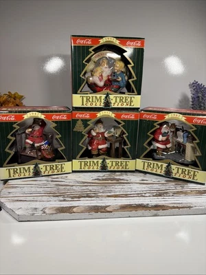 1997 Trim A Tree Collection Santa Claus Coca-Cola. Set Of 4 Christmas Holiday - Image 1 of 4