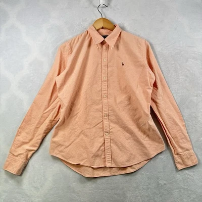 Camisa De Colección Ralph Lauren Mujer Naranja Rosa Informal Algodón Abotonada Talla 12 Foto 1 de 4