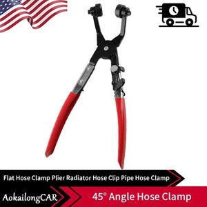 Auto Car Repair 45° Hose Clamp Pliers Water Pipe Removal Tool Fuel Coolant Clip - Picture 1 of 8