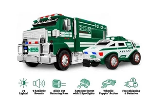 HESS 2023 POLIZEI LKW MIT LICHT & SOUND UND KREUZER MIT LICHT - NEU IN VERSIEGELTER BOX - Bild 1 von 3