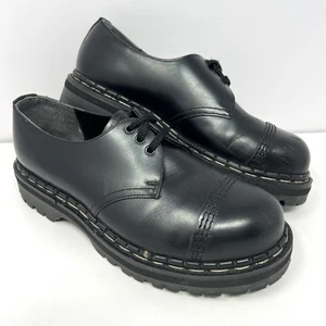 Vintage Gripfast Herren Stahlkappe Oxford Gr. 8 UK / 9 US schwarz Leder hergestellt England - Bild 1 von 10