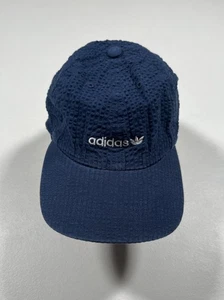 Adidas Cappello Berretto Strap Back Blu Navy Waffle Seersucker Ricamato Originale Uomo - Foto 1 di 9