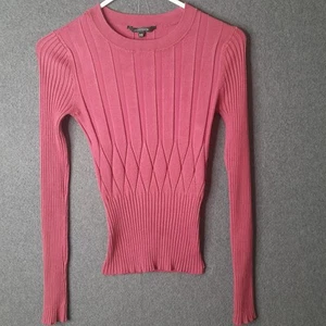 PORTMANS Womens fine knit jumper Size XS 6 dark pink long sleeve viscose strech - Picture 1 of 13
