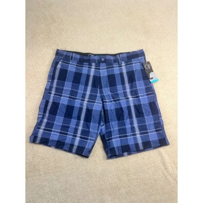 Pantalones Cortos Carga OP Ocean Pacific Para Hombres A Cuadros 4 Vías Elastizados Talla 42 Azul Foto 1 de 4