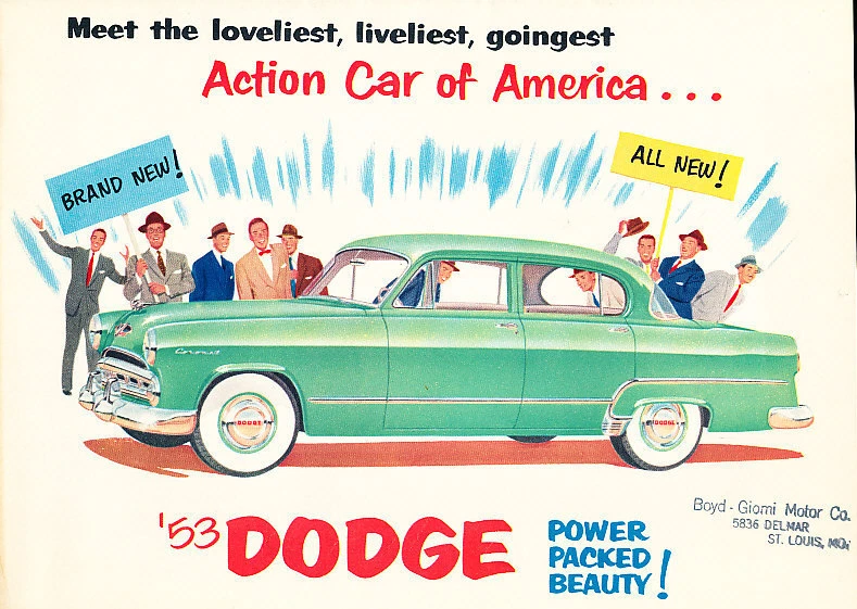 1953 Dodge Original Dealer Stamped VerB Sales Brochure - Meadowbrook  Coronet Foto 1 de 1