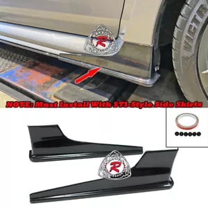 Fits 15-21 Subaru WRX STi w/ STi Add-On Side Skirts Front Side Spats (ABS) - Picture 1 of 6