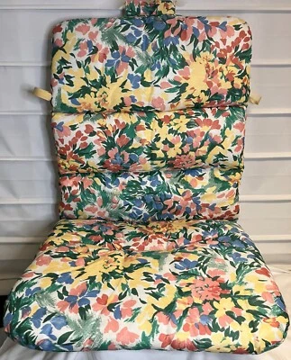 Cojín de asiento profundo rectangular exterior patrón floral de una pieza 47" x 24" x 2" nuevo sin etiquetas Foto 1 de 4