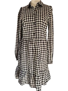 New Look schwarz-weiß kariertes Kleid Größe 12 Tall - Bild 1 von 4