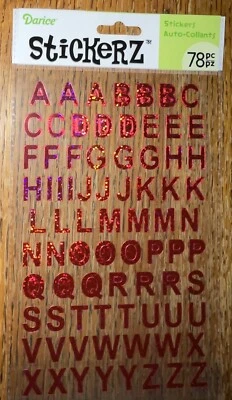 Adhesivos para tarjetas brillantes letras alfa estuche superior alfa alfa alfa alfa alfa alfa del alfa rojo Darice Foto 1 de 4