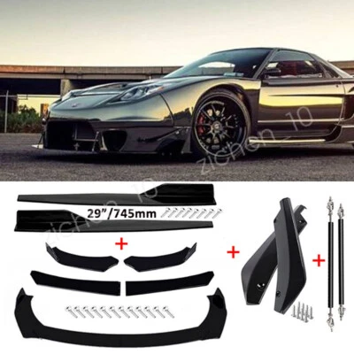 For Acura NSX RLX TLX Car Front&Rear Bumper Lip Splitter Side Skirts Strut Rods Foto 1 de 4