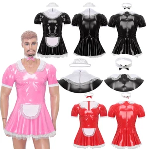 Mens Clubwear Patent Leather Dress Transvestite Underwear Night Uniform Club - Picture 1 of 30
