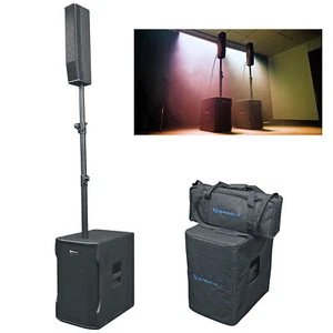 Rockville TITAN COLUMN 12 Pro/DJ Powered Array Speaker 12" Subwoofer System+Bag - Picture 1 of 10