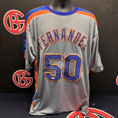 Camiseta gris firmada por Sid Fernández de los Mets de Nueva York autografiada por JSA Foto 1 de 3
