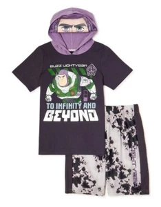 Buzz Lightyear Hooded T-Shirt & Shorts 2 pcs Pajama Set - Size ( 7 ) - Picture 1 of 3