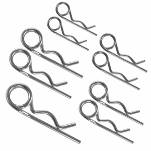 Federstecker Stecker Splint Federsplint-Set doppelt gewickelt 9-teilig Sicherung - Bild 1 von 3