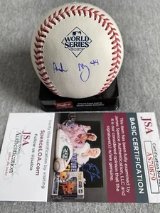 TEXAS RANGERS- ANDREW HEANEY AUTOGRAPH 2023 WORLD SERIES BASEBALL JSA AS70879 - Picture 1 of 2