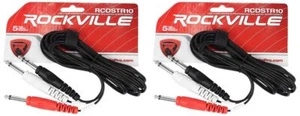 2 Rockville RCDSTR10B 10' 1/4" TRS to Dual Mono 1/4" TS Y-Cable 100% Copper - Picture 1 of 2