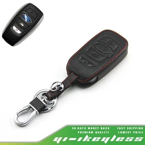 Leather Case Cover For Subaru WRX BRZ Forester Legacy Remote Smart Key 4 Buttons - Picture 1 of 7