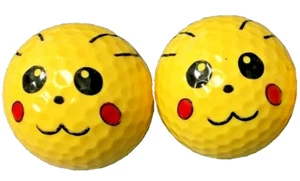 POKEMON PIKACHU FACE GOLF BALL 2 BALLS - Picture 1 of 2