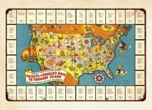 1939 Karte Mickey's Donald's Rennen zur Schatzinsel Golden Gate - Bild 1 von 4