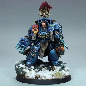 Painted Space Wolves Captain in Terminator Armour Miniature Leviathan NMM 40k hq - Picture 1 of 9