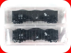 N Scale **CHESAPEAKE & OHIO* 100-Ton Coal Hopper 2-Car Set - Micro Trains 108022 - Picture 1 of 4