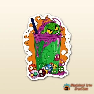 Zombie Boba Tea Sticker Decal for Car Laptop Phone Tumbler Water Bottle Notebook - Picture 1 of 5