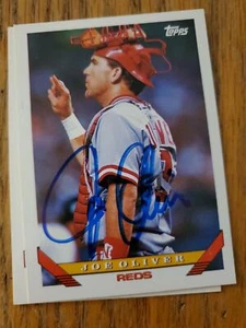 Joe Oliver ~ Cincinnati Reds ~ 1993 Topps ~ signed Autogrammkarte MLB - Bild 1 von 1
