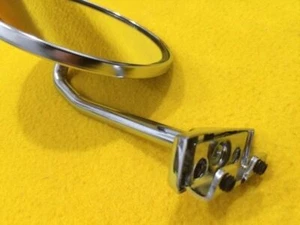 4.5" Peep mirror long straight arm Polished chrome steel metal - Bild 1 von 3