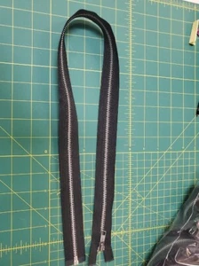 YKK 30" Black w/ Silver Metal Open Ended Zippers Made in USA - Picture 1 of 1