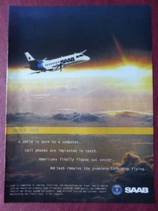 5/1998 PUB AVION SAAB 340 TURBOPROP AIRCRAFT ORIGINAL AD - Imagen 1 de 1
